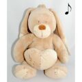 lapin boîte à musique beige avec coeur 