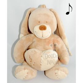  lapin boîte à musique beige avec coeur 