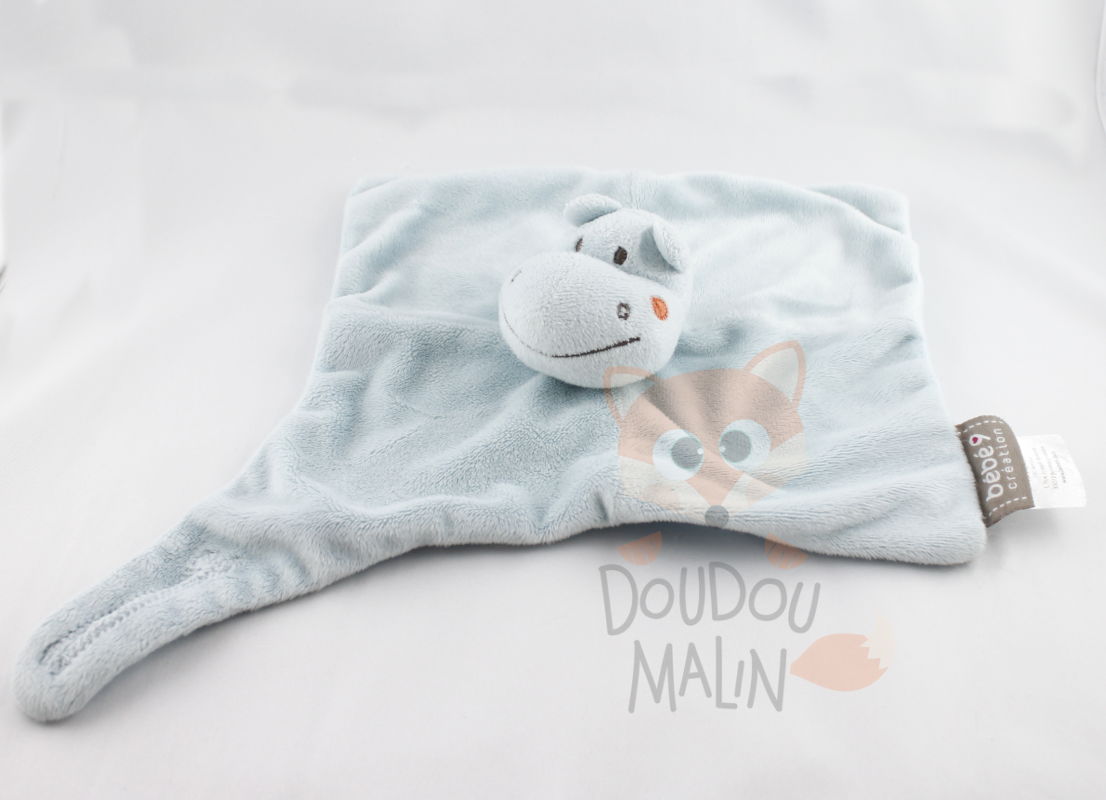 Bebe 9 Autre Doudou Plat Hippopotame Bleu Bebe 9 Autre Doudou Plat Hippopotame Bleu