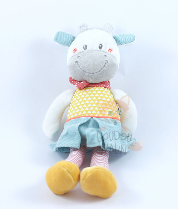  peluche vache jaune vert robe 