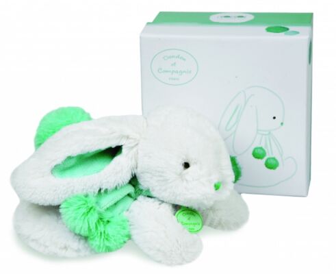  lapin pompon blanc vert amande 