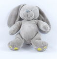  peluche lapin gris jaune 