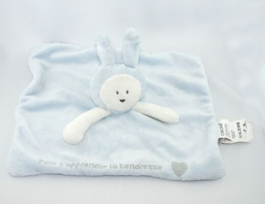  plat carré lapin bleu blanc gris coeur pour tapprendre tendresse 