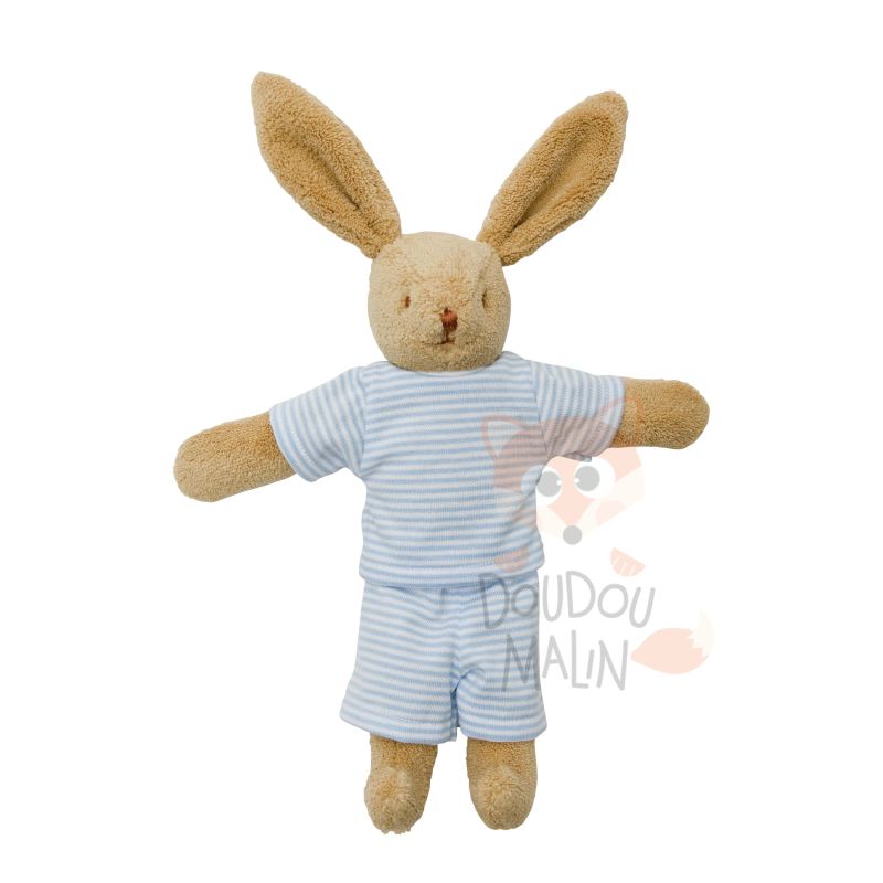  lapin pyjama rayé bleu blanc beige 