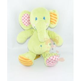  elephant vert rose orange jaune rayé 