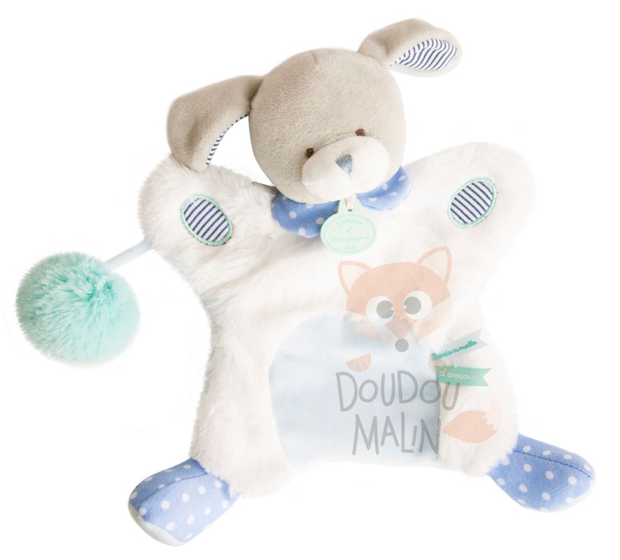 Doudou et compagnie marionnette ours blanc bleu rose orange Collector Pêche Fraise