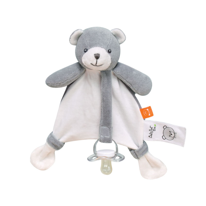 Doudou attache-sucette lapin en coton Bio - Baby Nat