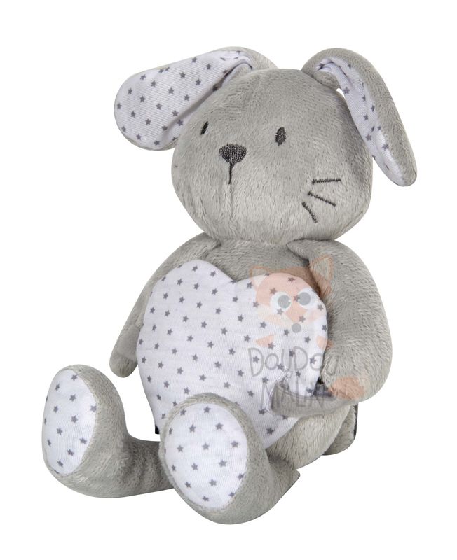  lapin coeur à coeur gris blanc étoile 