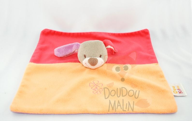  lapin plat carré orange violet rouge fleur 