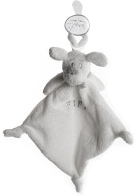  fifi chien attache sucette blanc gris 