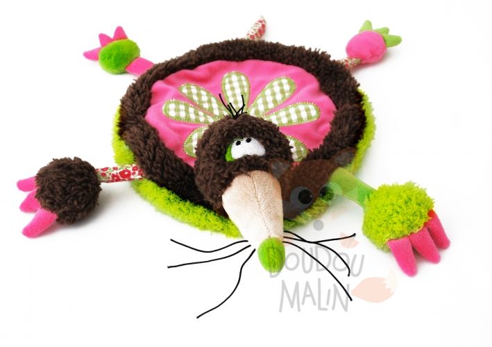  paul taupe plat rond marron rose vert fleur 