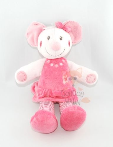  souris rose robe fleur noeud 