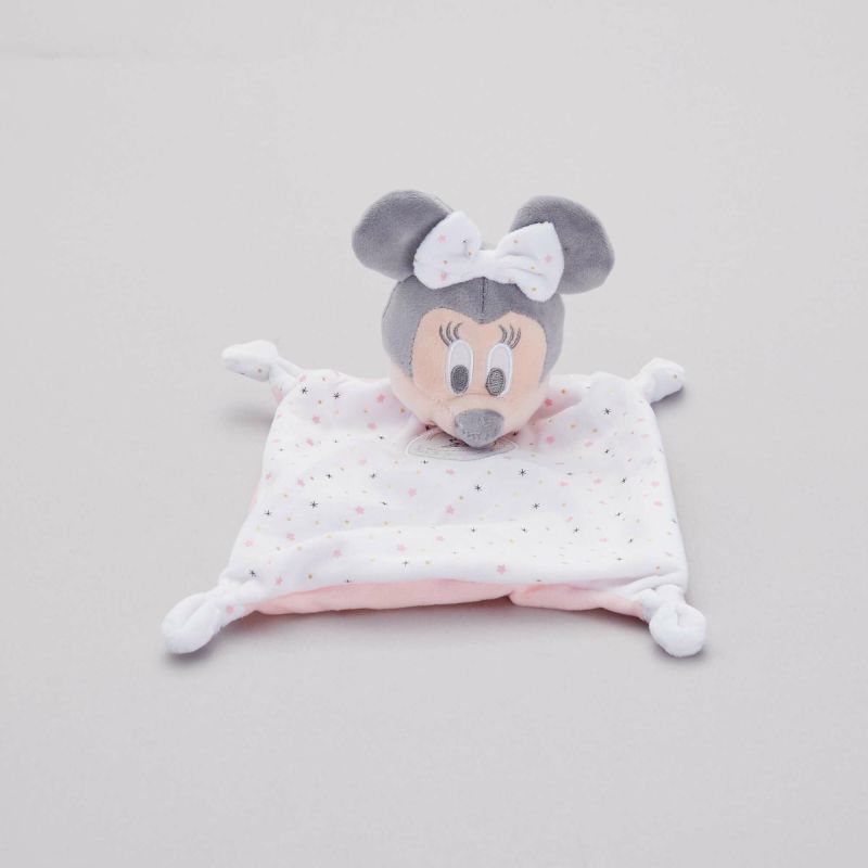 Disney Minnie la souris Doudou plat blanc rose 20 cm