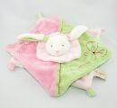  noeud plat carré lapin rose vert blanc 