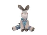  peluche gaston âne bleu gris salopette 