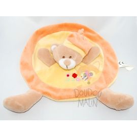  ours rond orange jaune broderie fleur abeille soleil 
