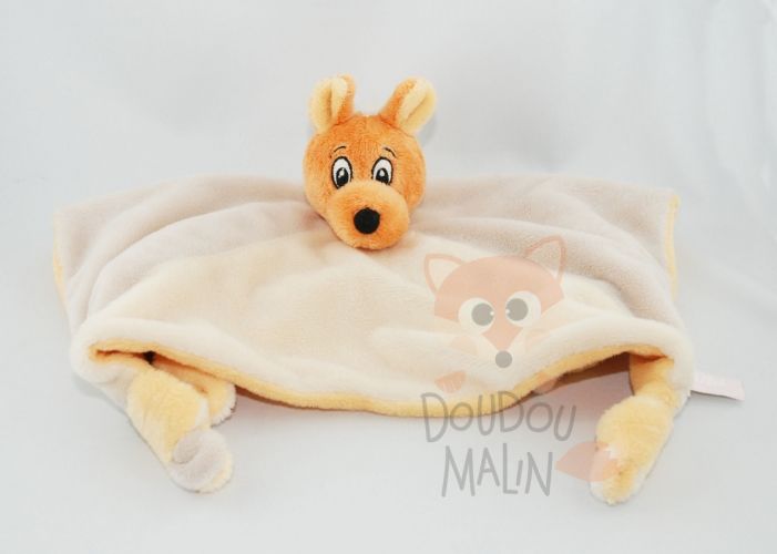 Walibi kangourou plat carré jaune beige orange 