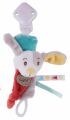  attache tétine sucette diablotin chien rouge bleu jaune gri 