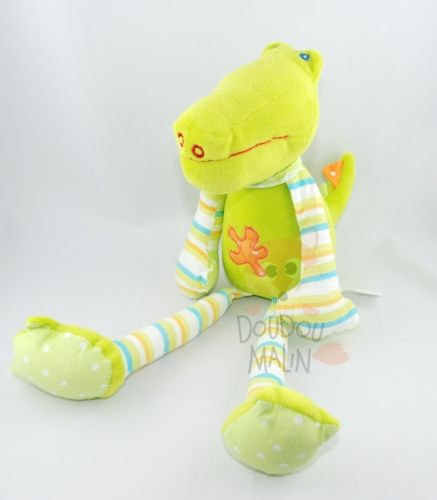  crocodile vert orange bleu bandana fleur 