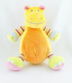  animaux jungle peluche hippopotame jaune orange 