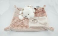  vache plat carré beige marron blanc oiseau 