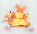  marionnette animaux jungle girafe poussin orange jaune rose 