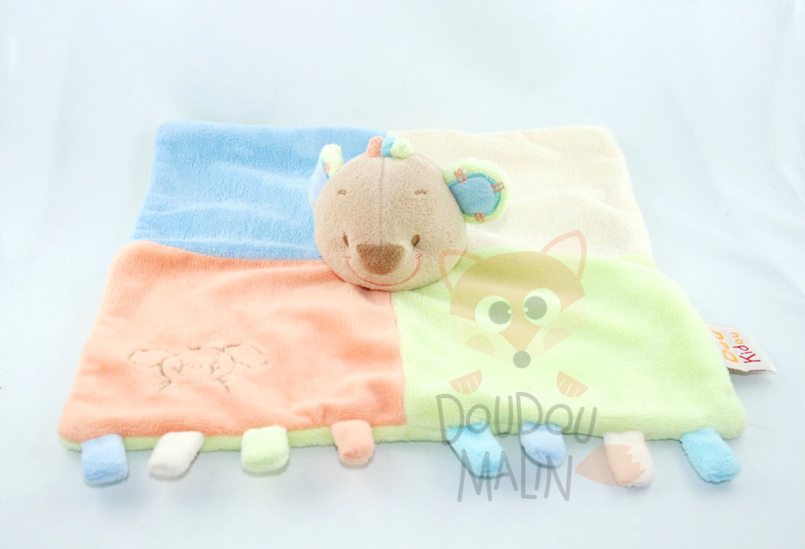  koala plat carré bleu orange vert beige 