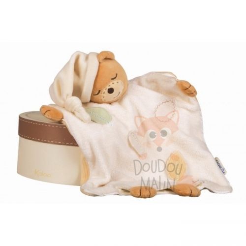  pure marionnette ours feuille beige vert bonnet 