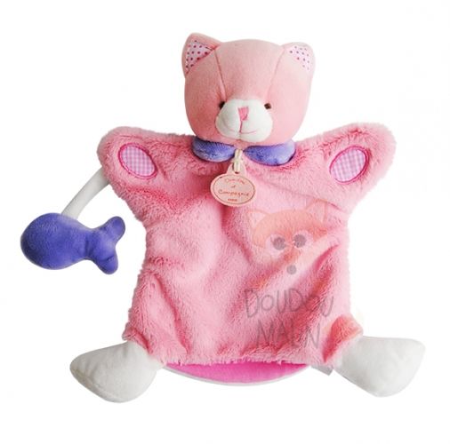 Doudou Et Compagnie Les Choupidoudou Handpuppet Cat Pink