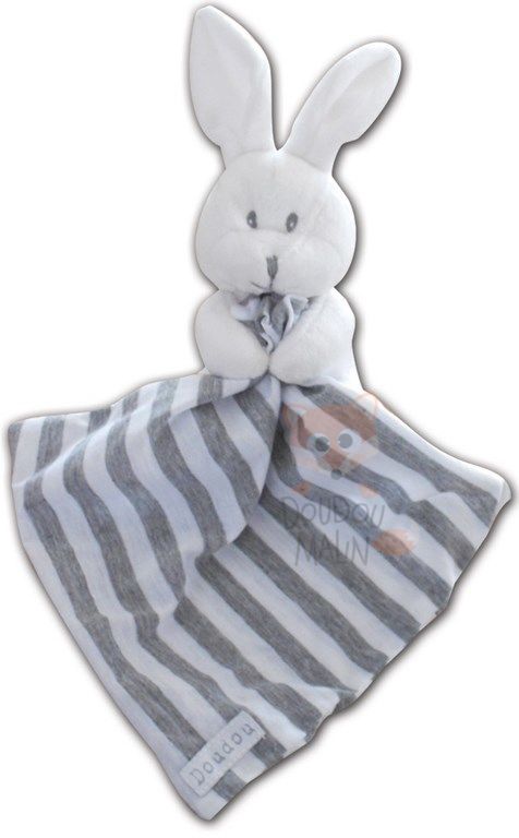  lapin chic blanc gris mouchoir 