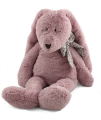  flore peluche lapin rose noeud medium 