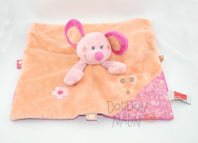 Influx souris plat carré orange rose  fleur 
