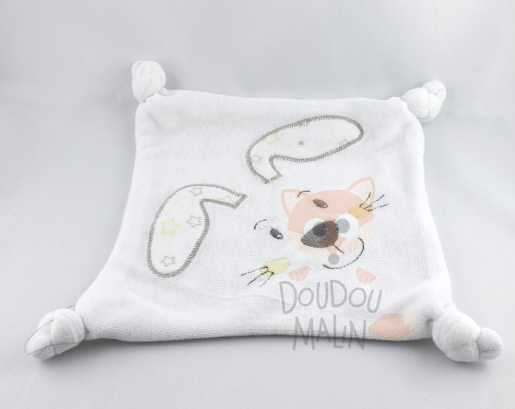  lapin plat blanc gris jaune étoile 