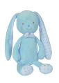  layette peluche lapin bleu blanc noeud 