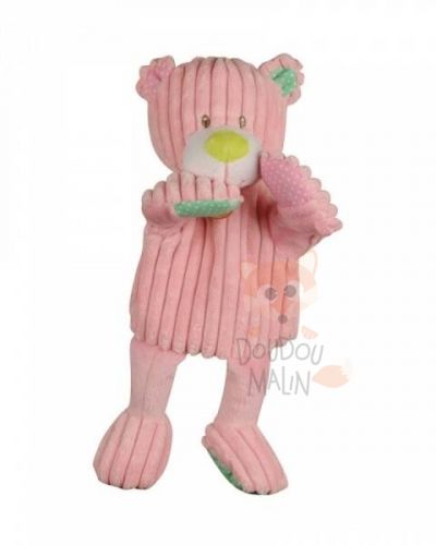  doubambins ours marionnette rose vert blanc 