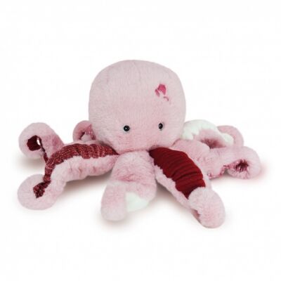  - trésors marins - peluche pieuvre rose 30 cm 