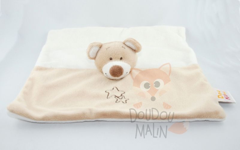  ours plat carré beige marron étoile 