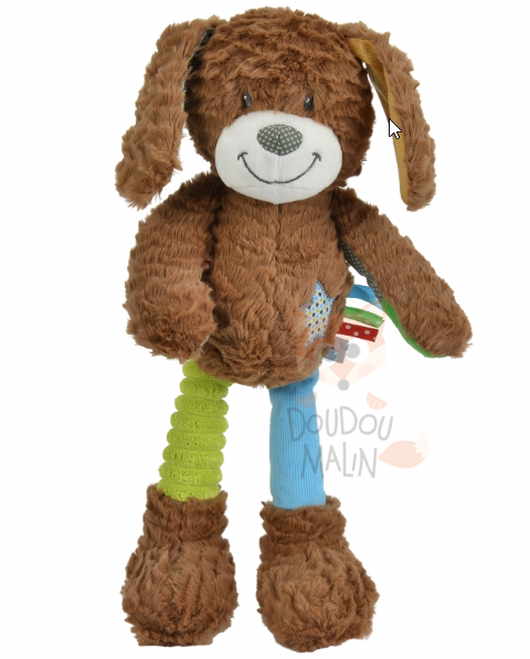  chien marron vert bleu rouge 20 cm 