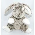  lapin assis marron blanc effet neige 