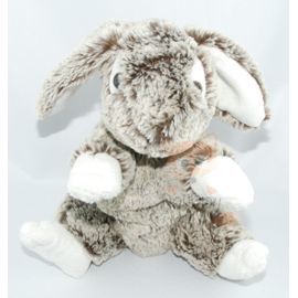  lapin assis marron blanc effet neige 