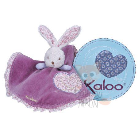  hippie chic lapin plat rond violet blanc coeur 