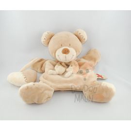  ours marionnette avec coeur beige marron echarpe 