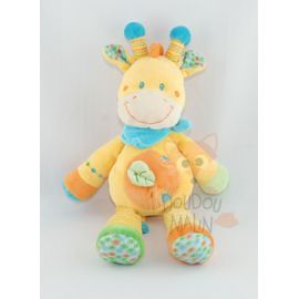  girafe bandana feuille jaune orange bleu vert 