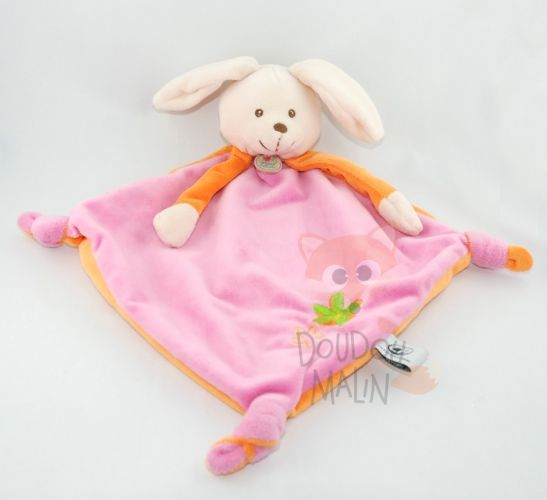  lapin plat losange rose orange  fleur 