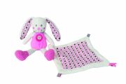  little hug mouchoir lapin rose blanc oiseau 