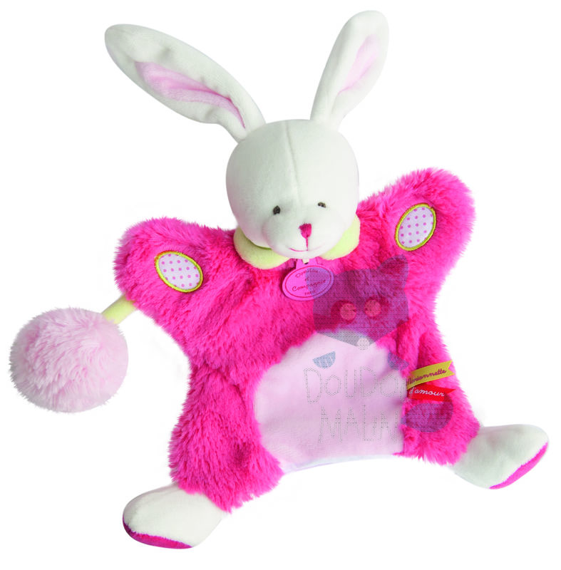 Doudou et compagnie marionnette Lovely Fraise lapin rose