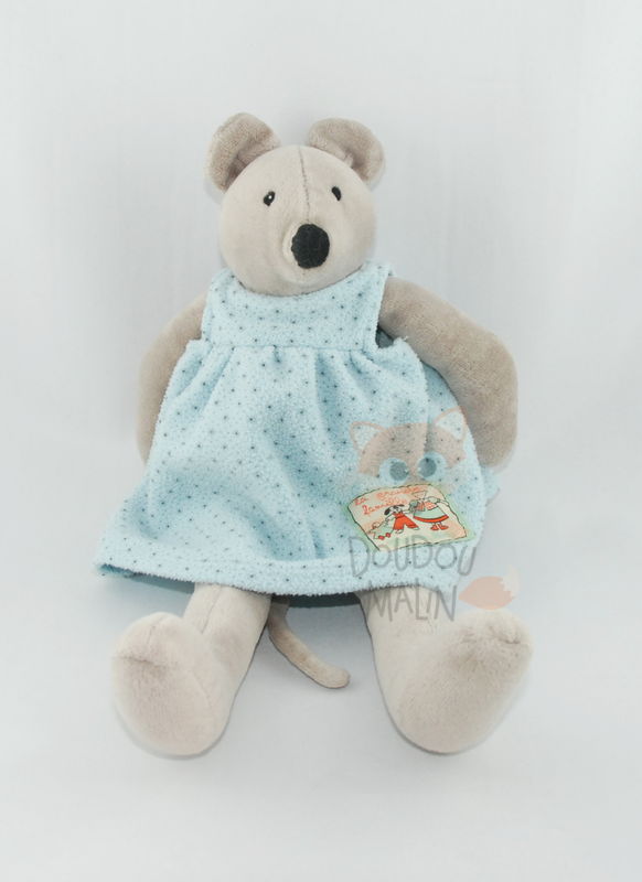 Moulin Roty Les P Tits Freres Soft Toy Mouse Blue