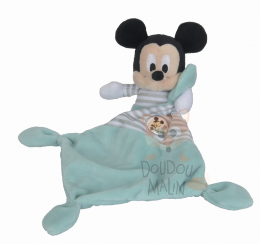  mickey souris bleu turquoise blanc gris rayé mouchoir cube 