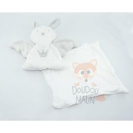  cajou lapin ange avec mouchoir broderie couronne gris blanc 