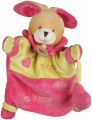  marionnette lapin fiona adore les bisous rose vert coeur 